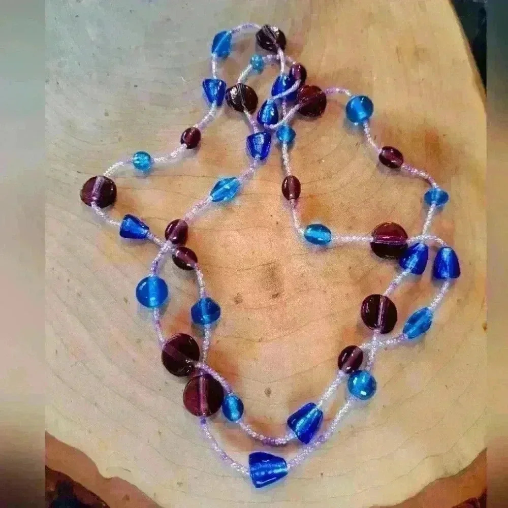 Long  murano gkass bead necklace